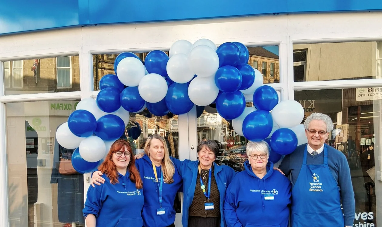 Skipton team gathered in front of the new shop
