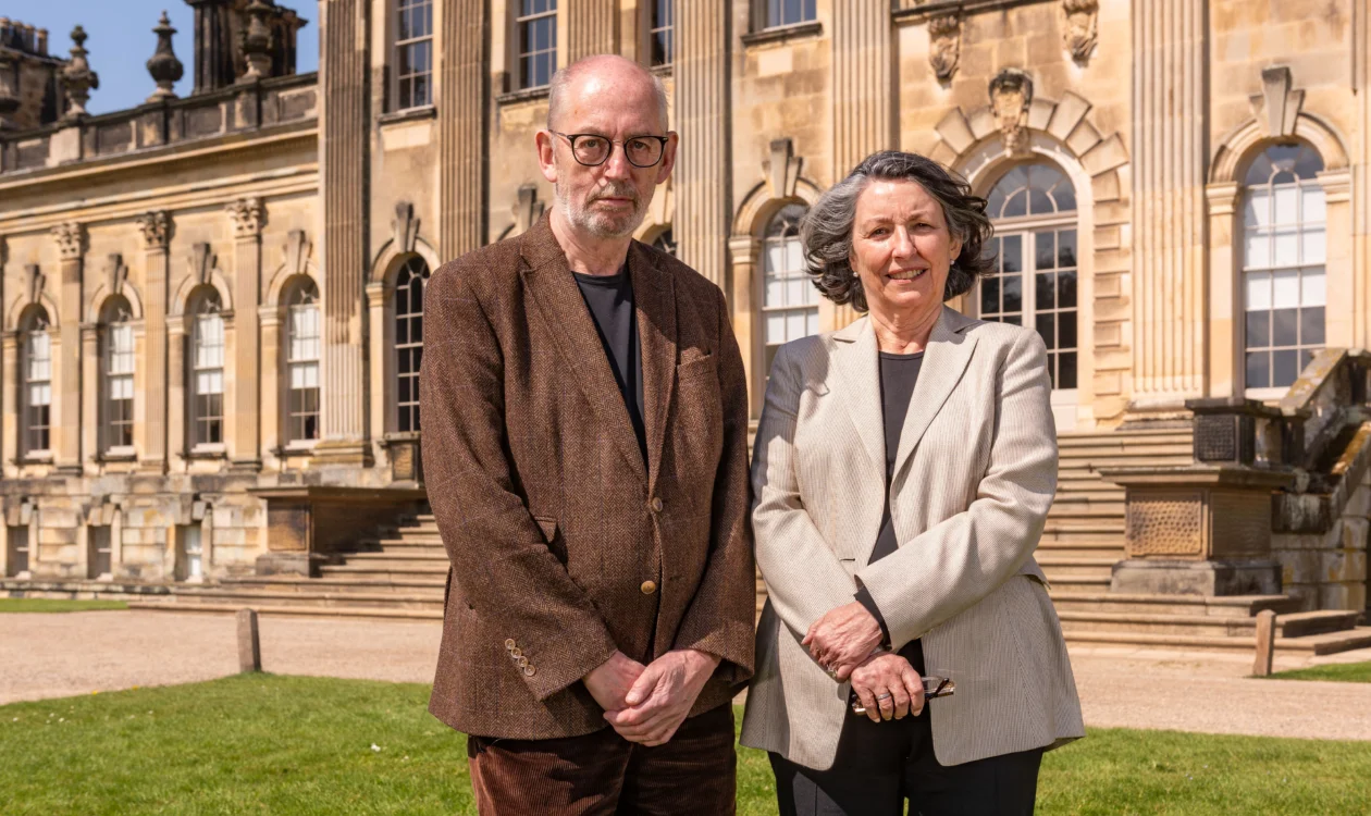 Nicholas and Victoria standing infront of Castle Howard
