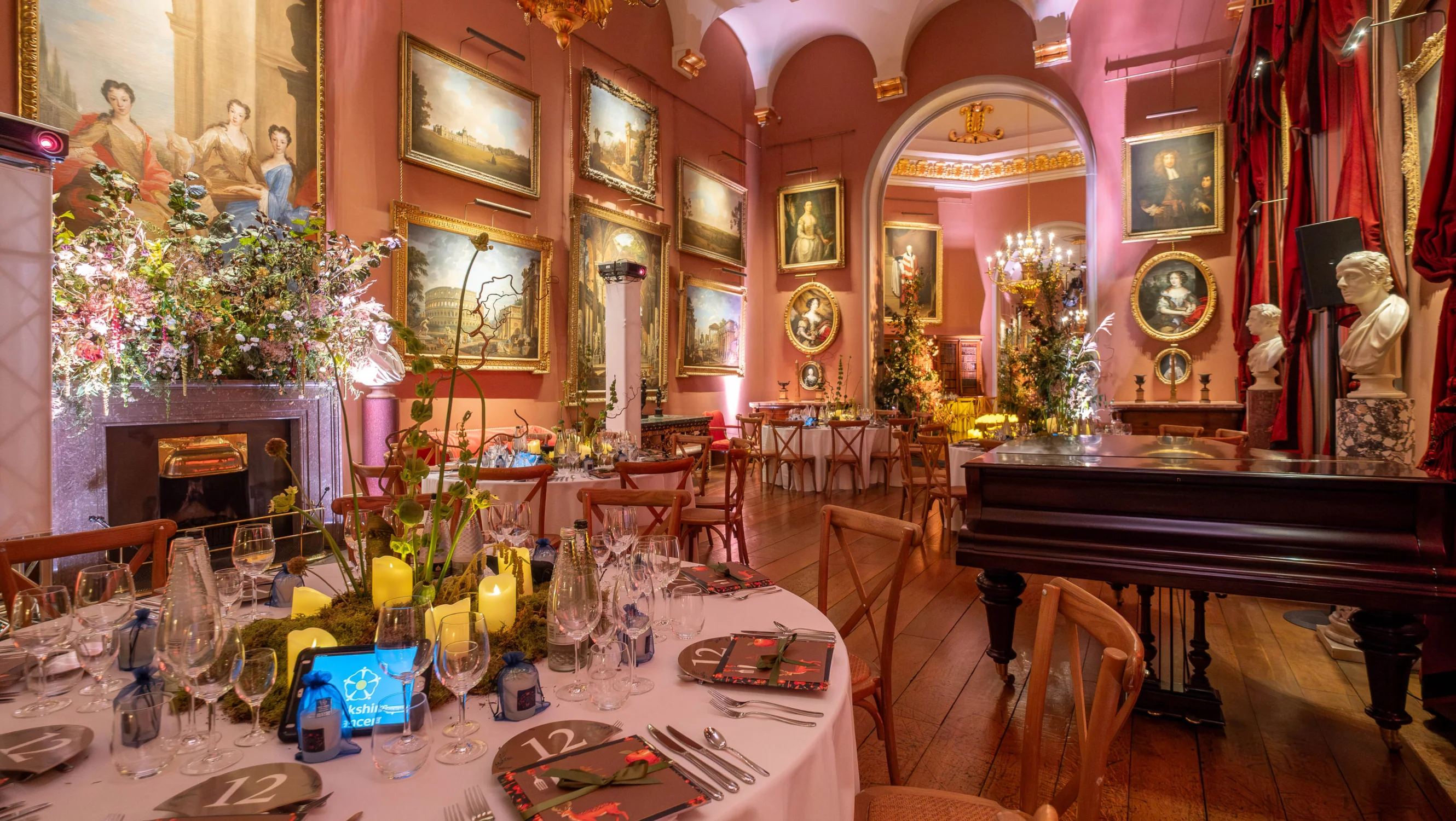 The Long Gallery dressed up in autumnal displays