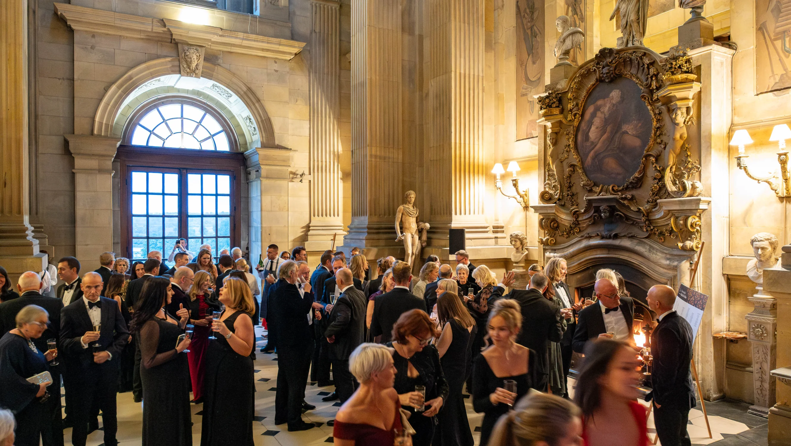 The reception of Castle Howard filled with guests