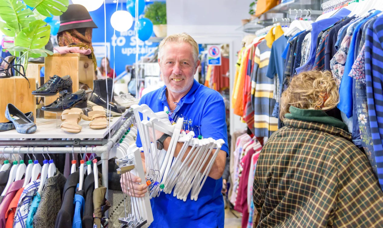 Hugh volunteering in-store in Harrogate
