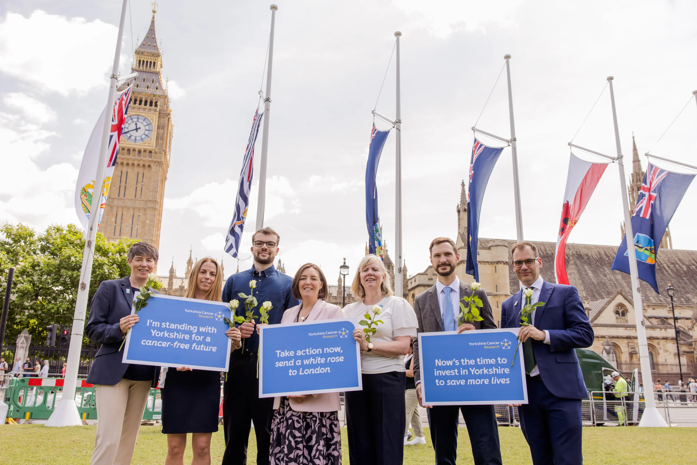Supporters gathered at Westminster to stand with Yorkshire
