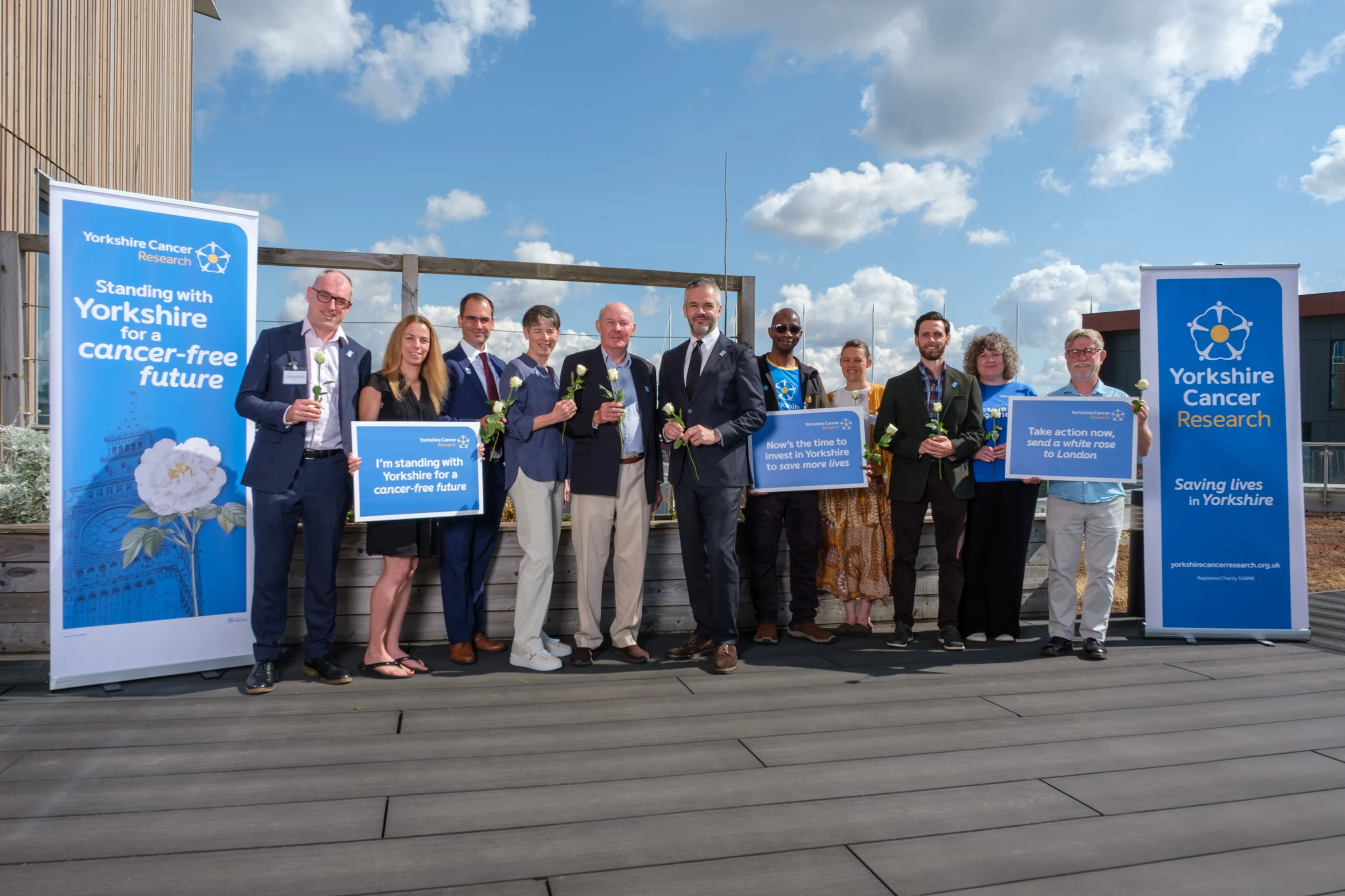 Leaders in cancer research people affected by cancer and local policymakers gathered to Stand with Yorkshire