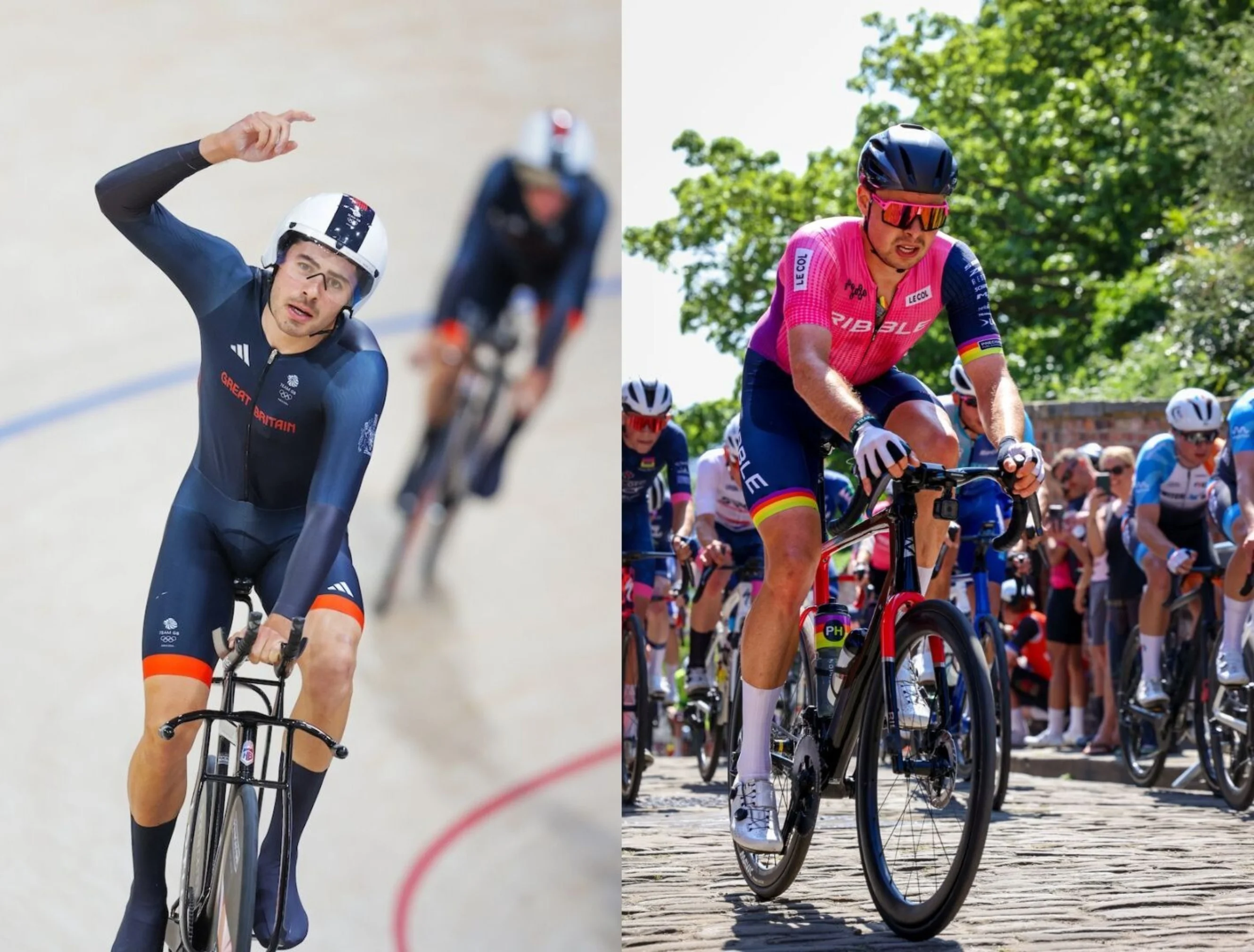 The Tanfield brothers cycling in individual races