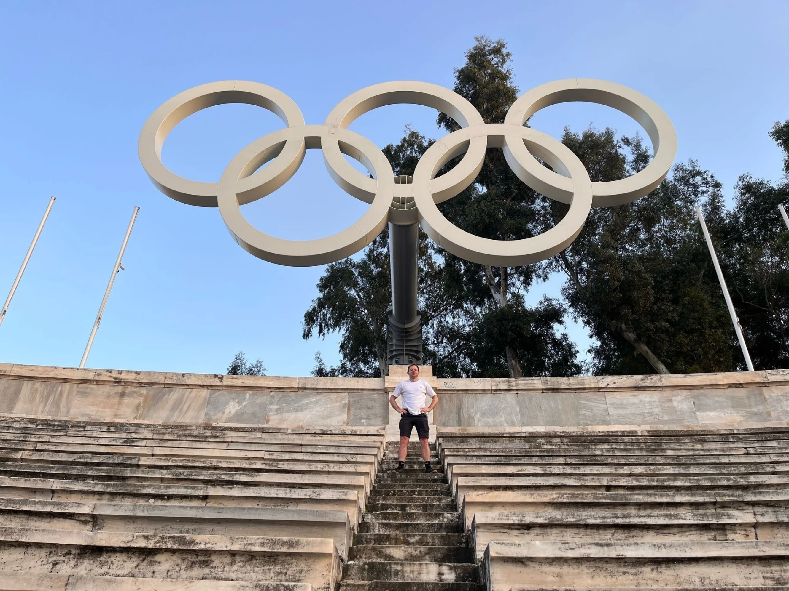 Dr Tom Parkington standing at the Olympic Stadium