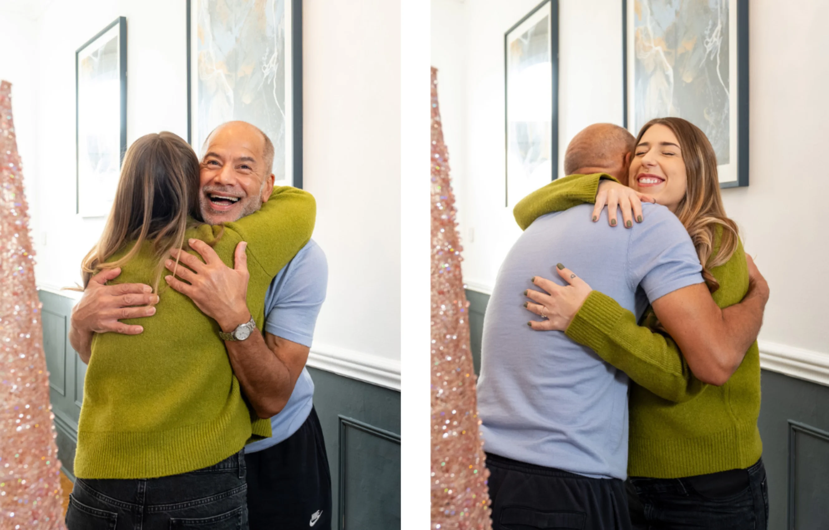Russell McFarlane and his stepdaughter, Rowen, embrace