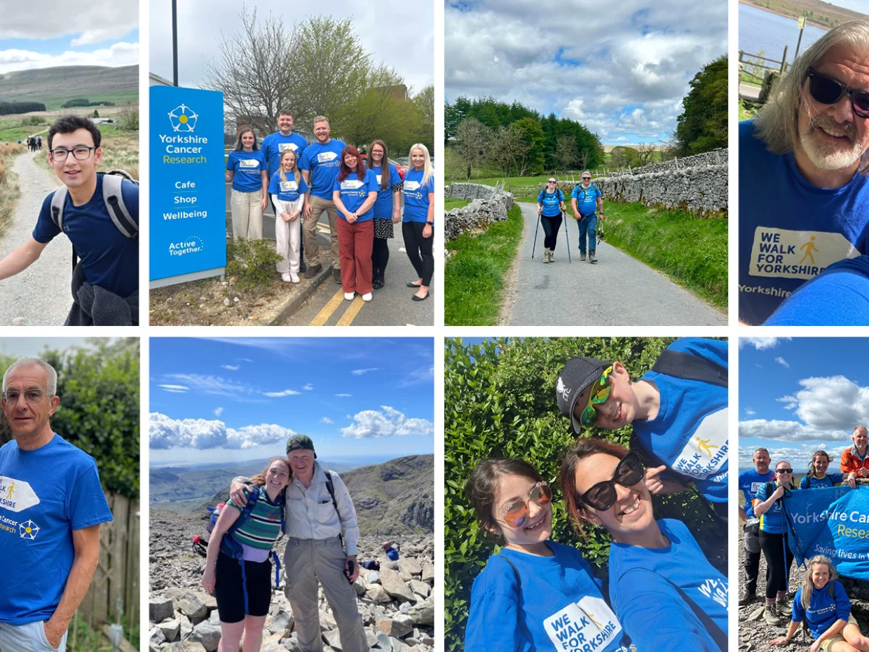 A collage of various participants from We Walk for Yorkshire and the Yorkshire Three Peaks