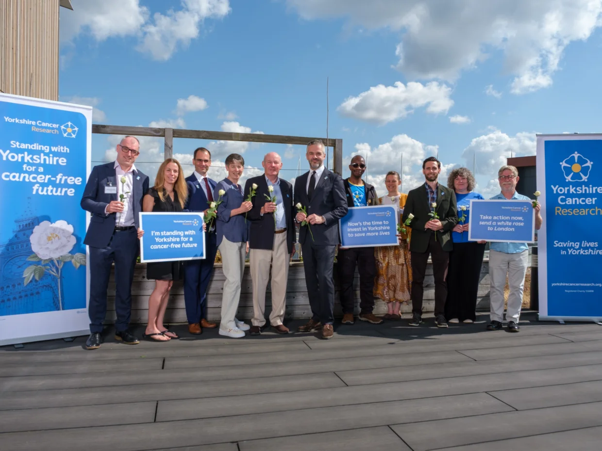 Leaders in cancer research people affected by cancer and local policymakers gathered to Stand with Yorkshire