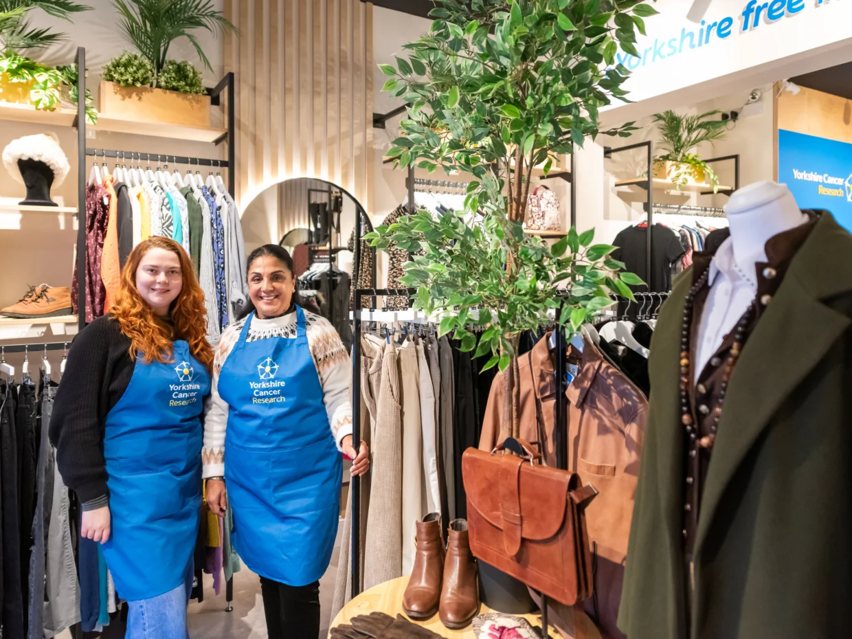 Shop Manager Rosa Sargent and Deputy Shop Manager Shindo Kaur Mold thank everyone who has dropped off their pre loved items made a purchase or volunteered their time in the shop