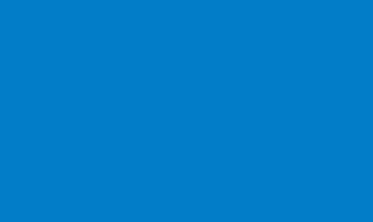 Yorkshire Cancer Research's primary brand colour (recreate it digitally using R0 G125 B197, or HEX 007DC5)