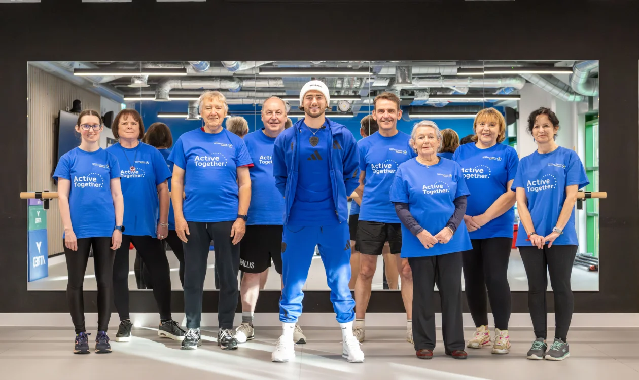 Leeds United's Jack Harrison with Active Together members