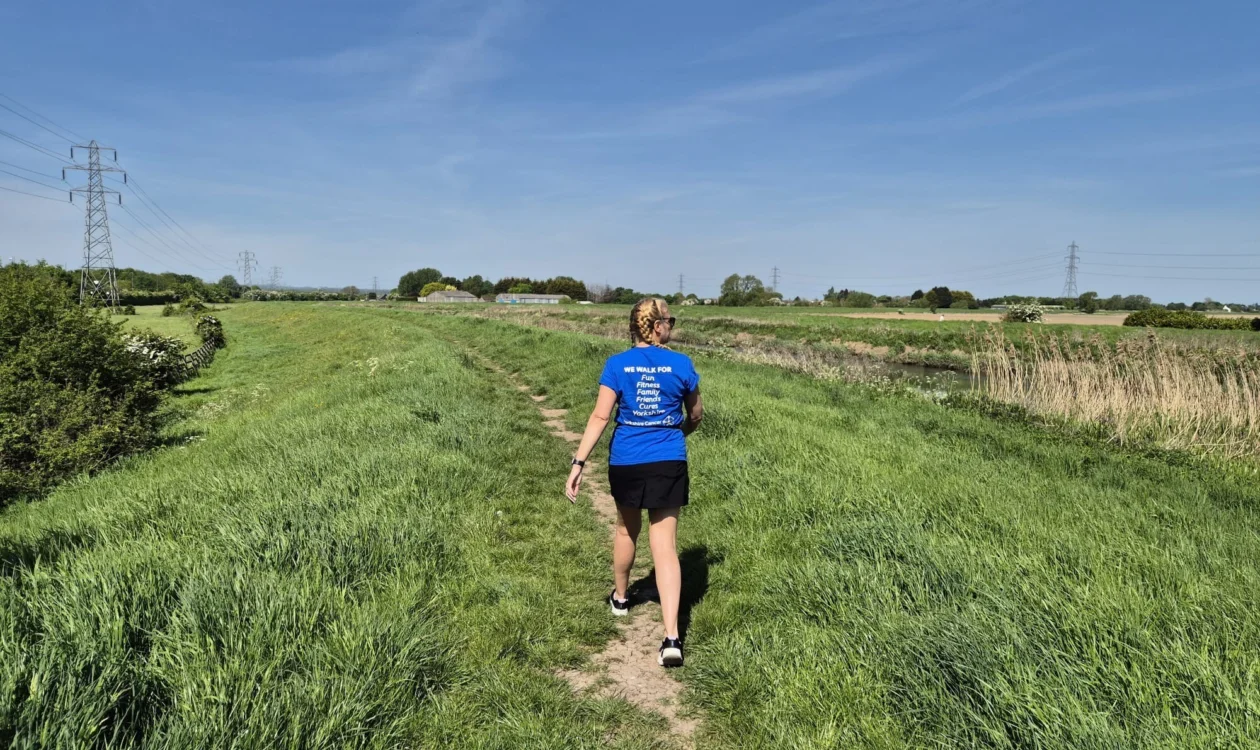 Jayne walking in the countryside