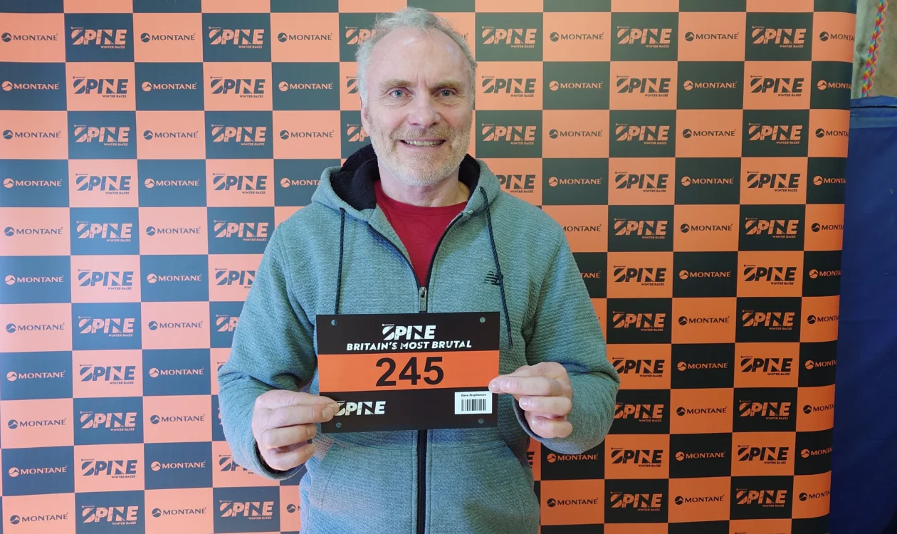 Dave Stephenson holding his race card
