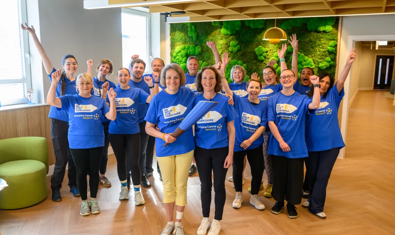 Group of Active Together team, members and people with cancer together for a photo at the Active Together centre in Hull