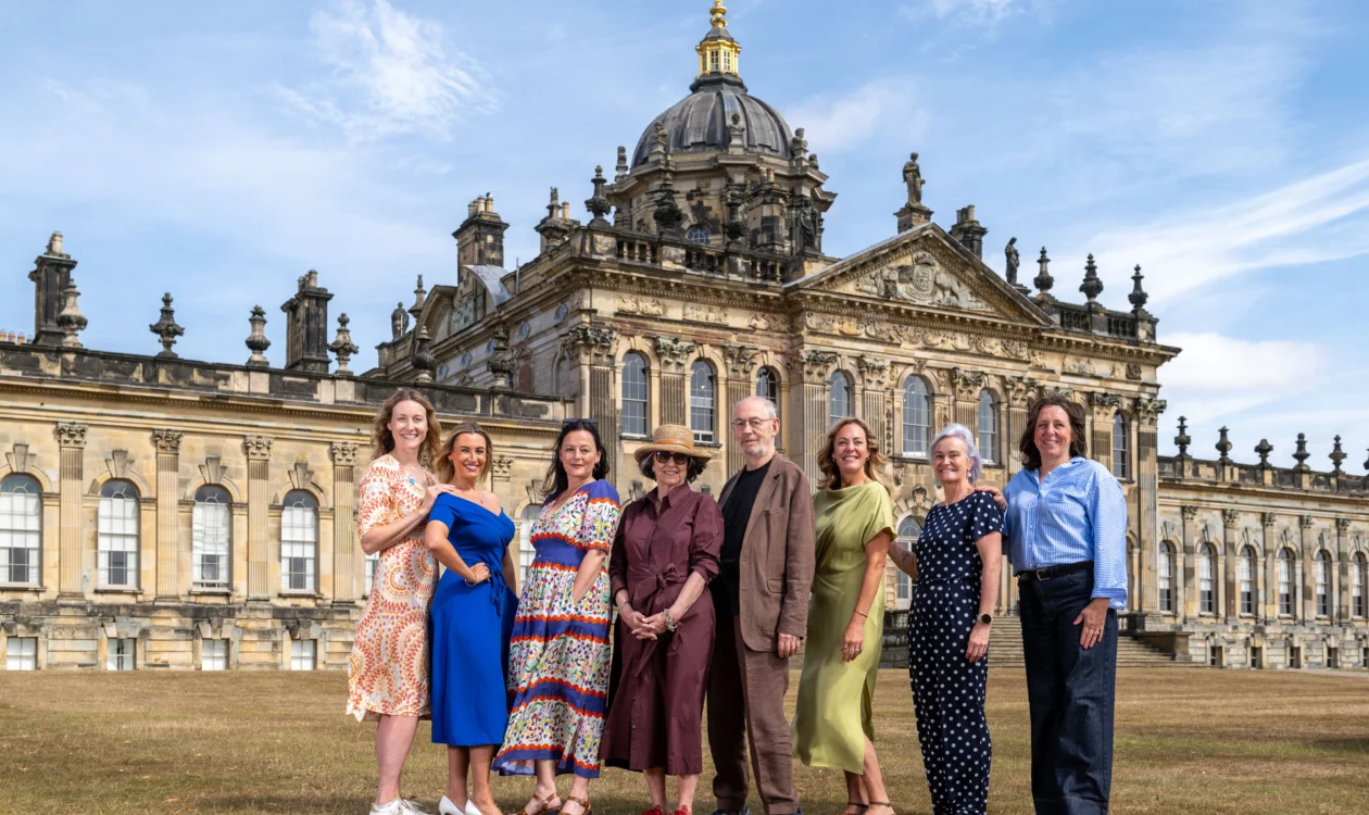 From left to right - Rebekah Jerram, Briony Harford, Charlotte Lloyd-Webber, Victoria Howard, the Hon. Nicholas Howard, Joe Rookie, Jane Nordli, Rosie Hepplewhite