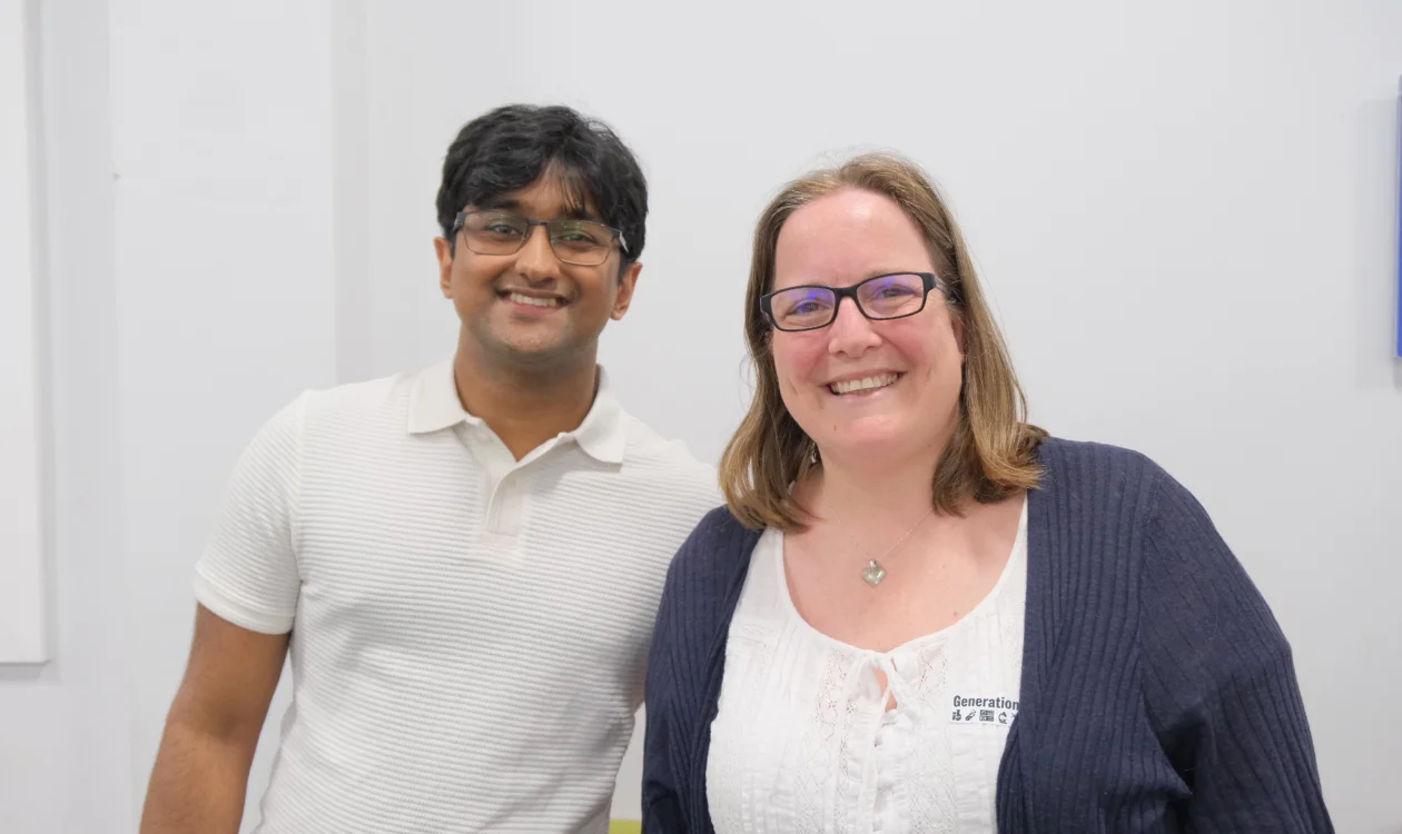 Fourth-year medical student at Hull York Medical School with his supervisor, Dr Charlotte Kelly
