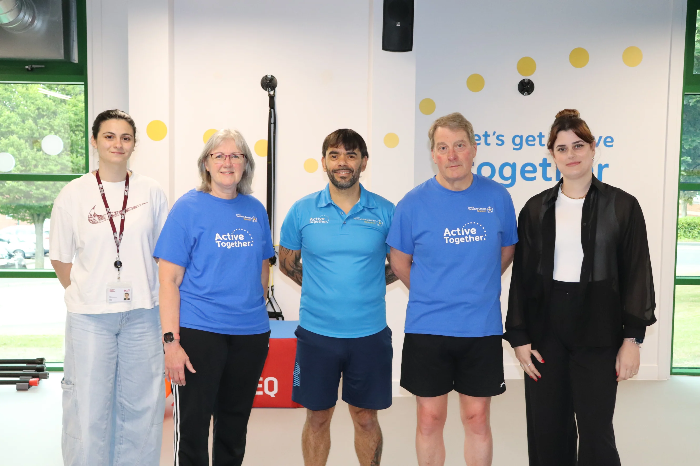 Vasia and Konstantina with Active Together Harrogate members Sara Suttill and Nick Brennan and fitness instructor Andy Meah