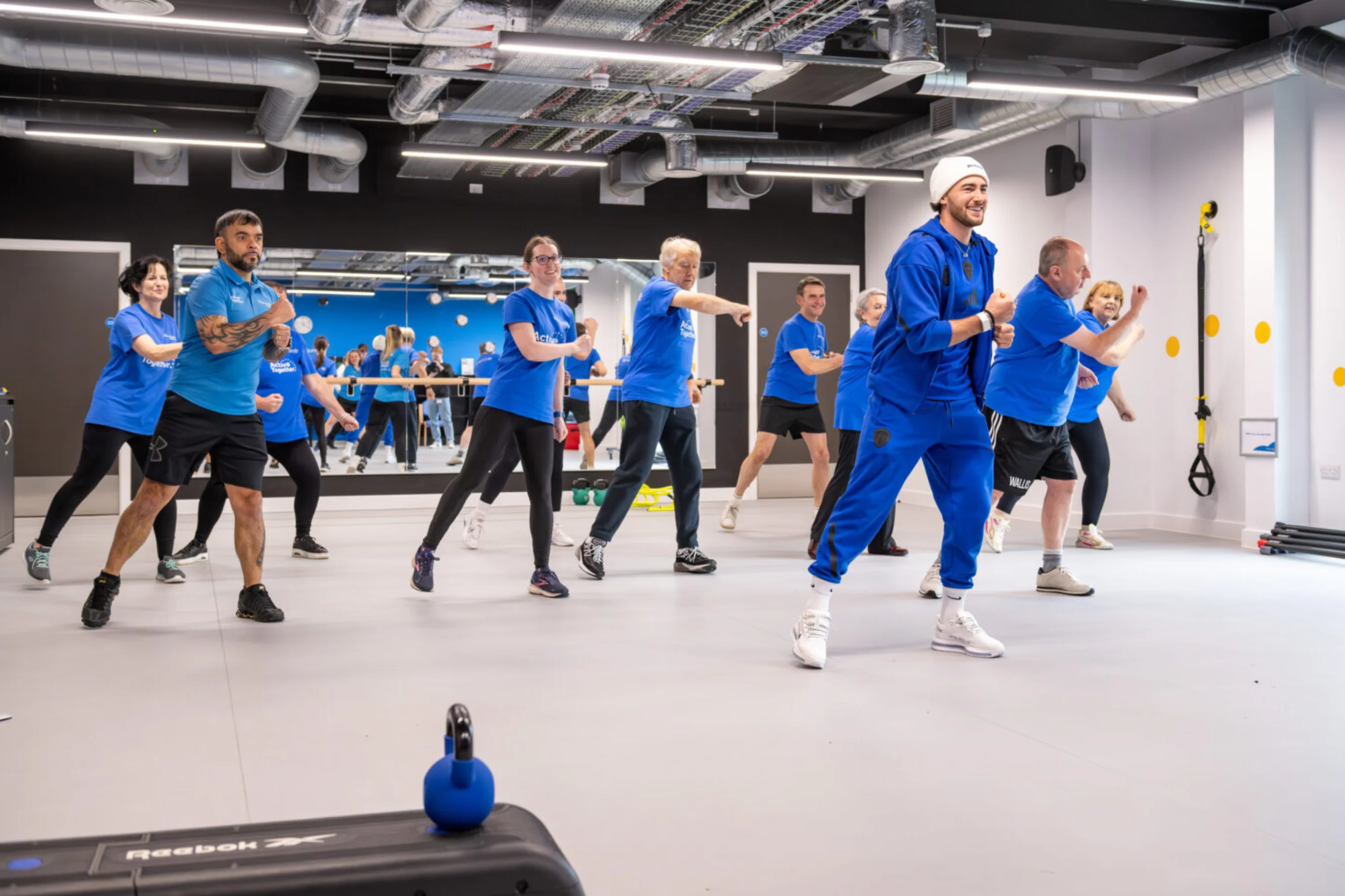 Jack Harrison took part in an Active Together class during his visit