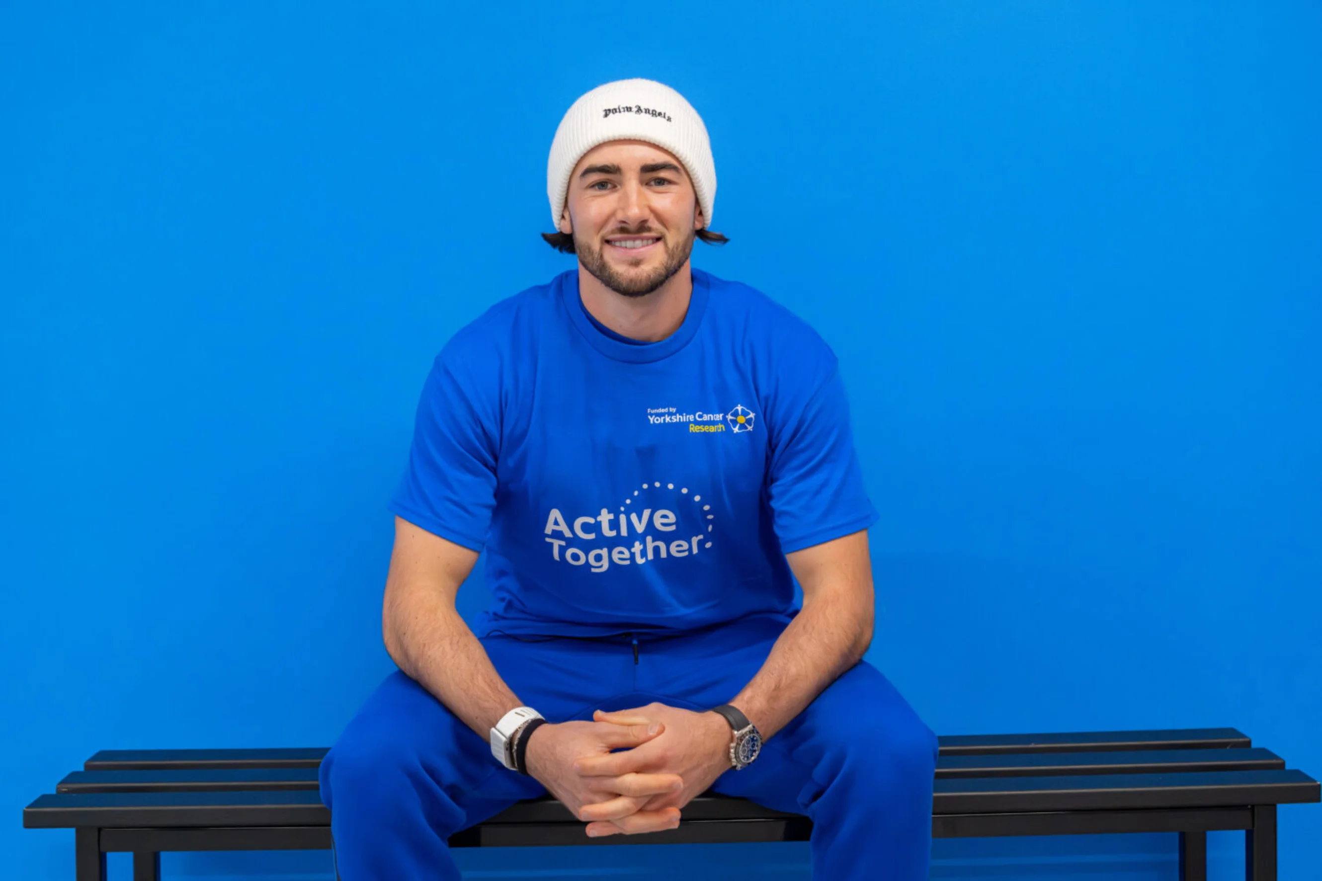 Leeds United's Jack Harrison paid a special visit to Yorkshire Cancer Research's Active Together service in Harrogate