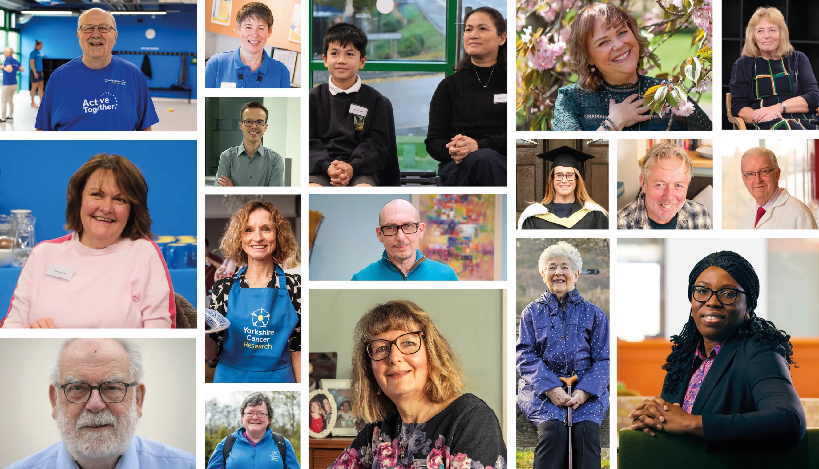 A collage of the 17 voices