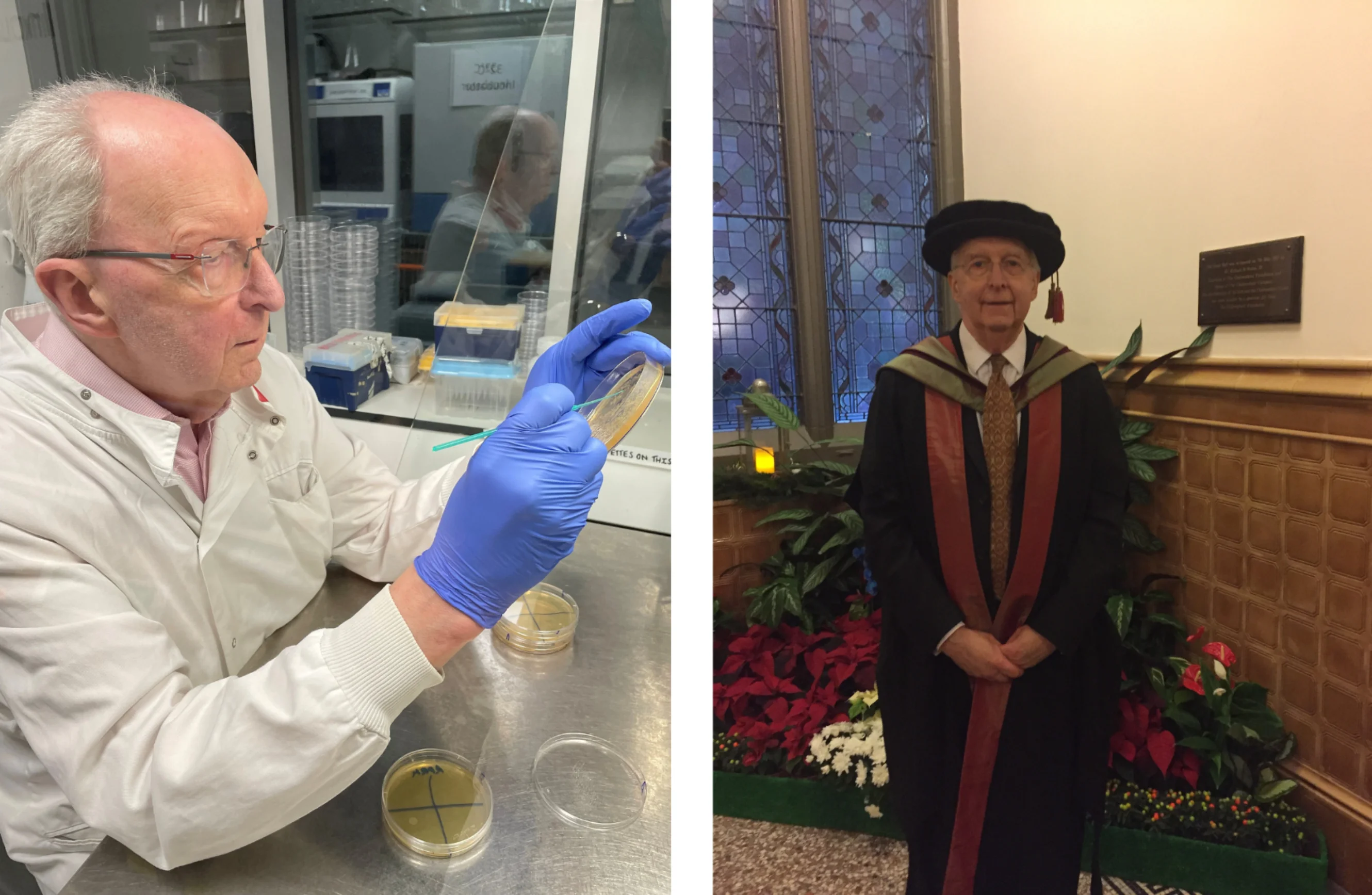 Two photos of Professor Eric Blair
