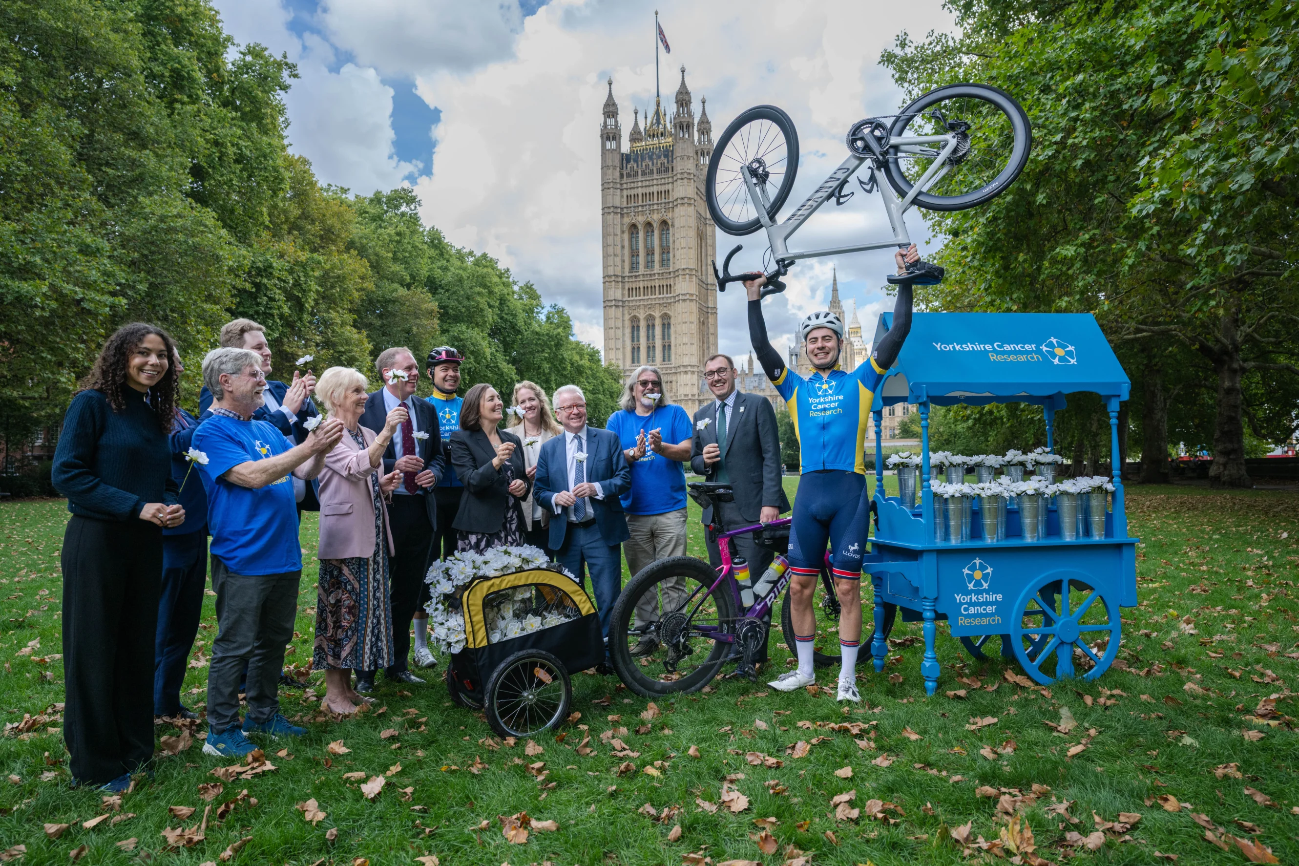 Supporters and politicians deliver nearly 3,000 white roses to Westminster as part of the White Rose campaign