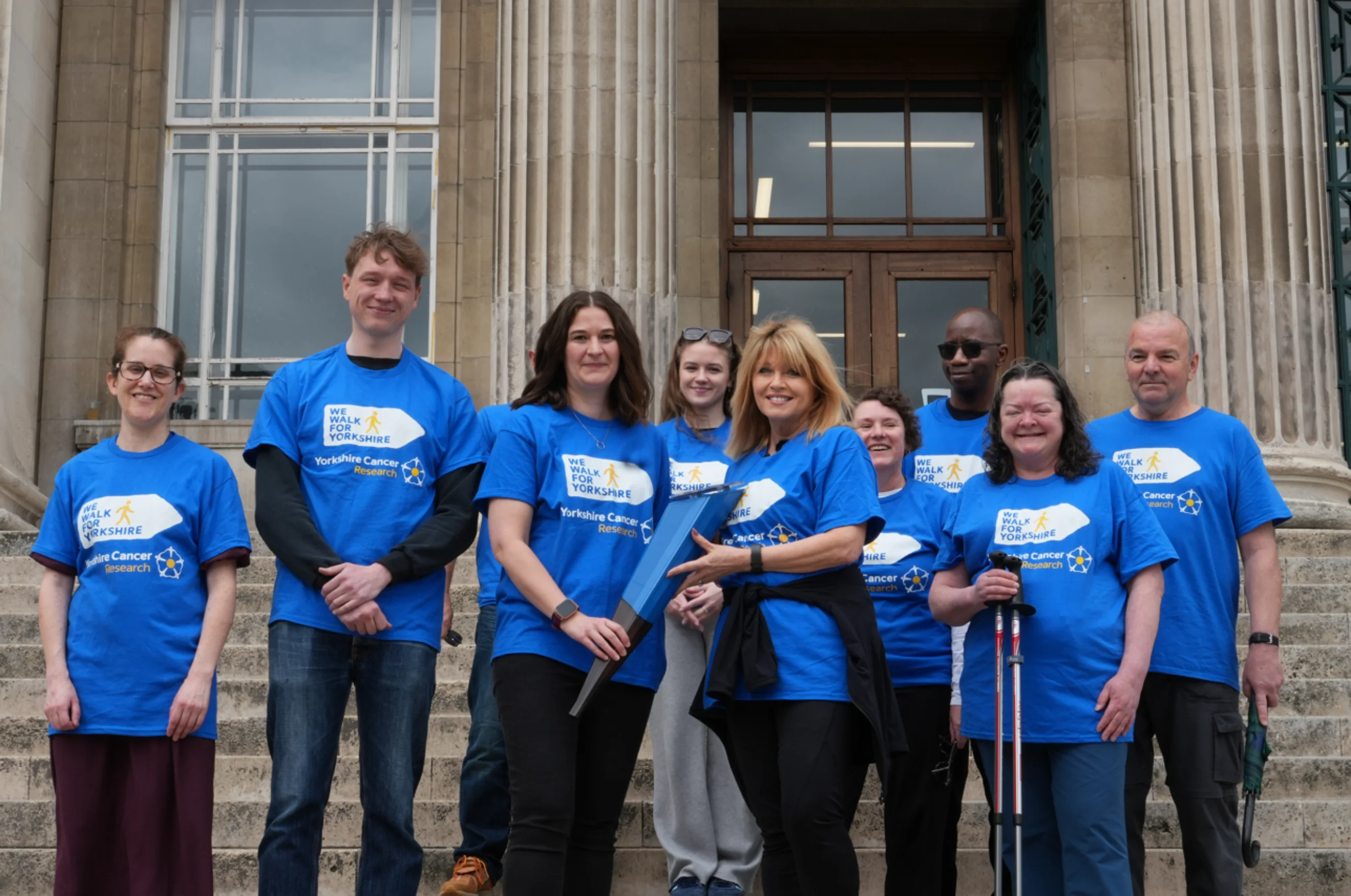 Researchers passing the Baton for Yorkshire over to Christine Talbot