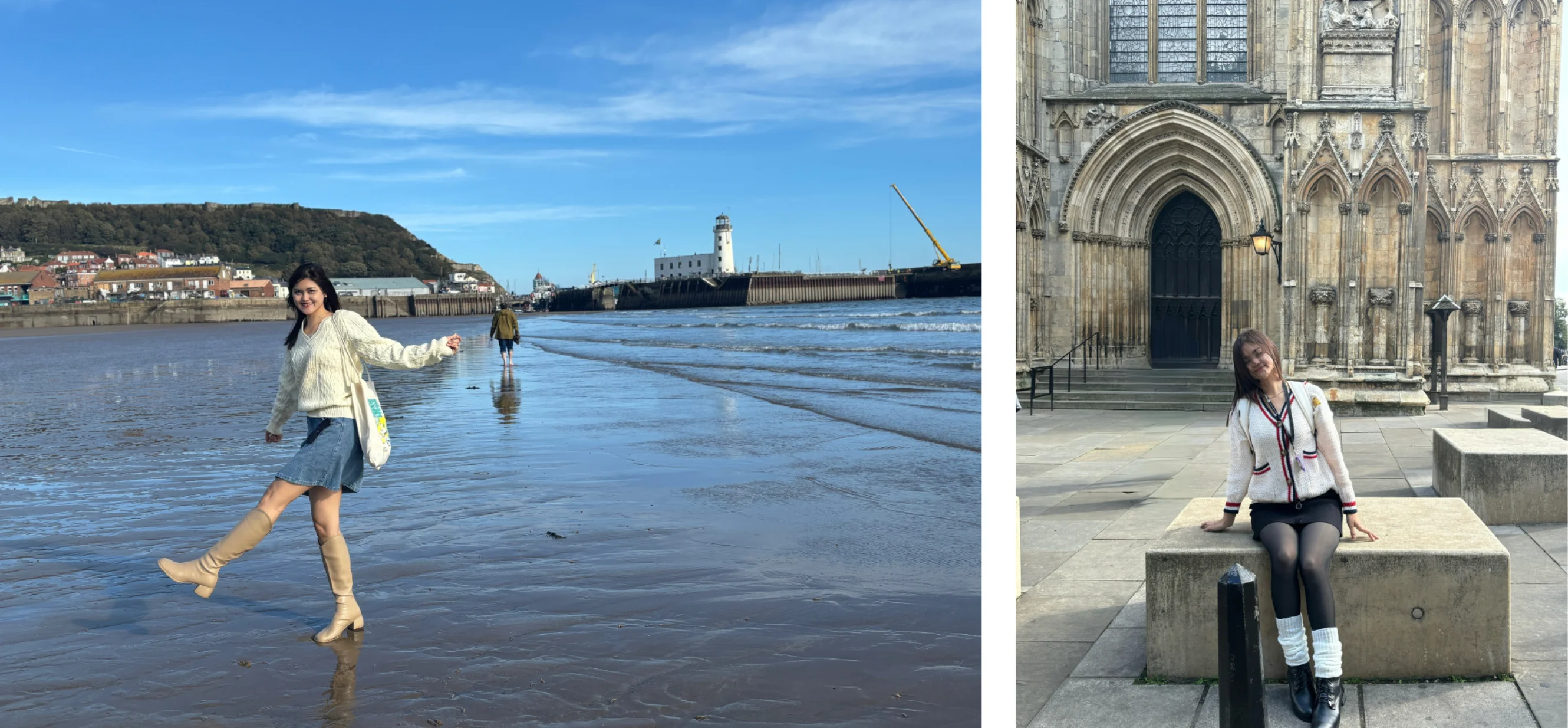 Suzy at the seaside; Suzy outside of York Minster