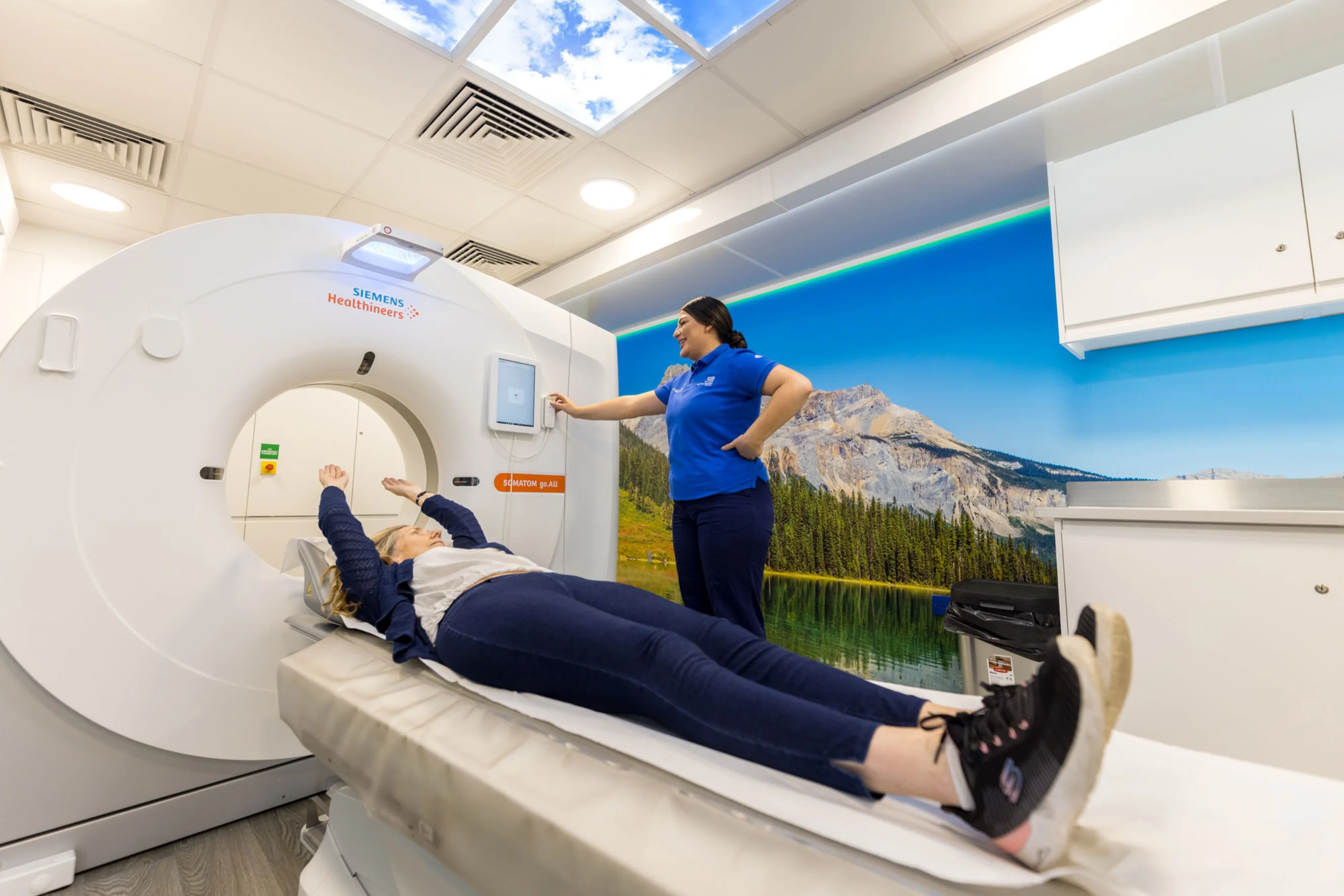 A woman is screened at the Leeds Lung Health Check unit