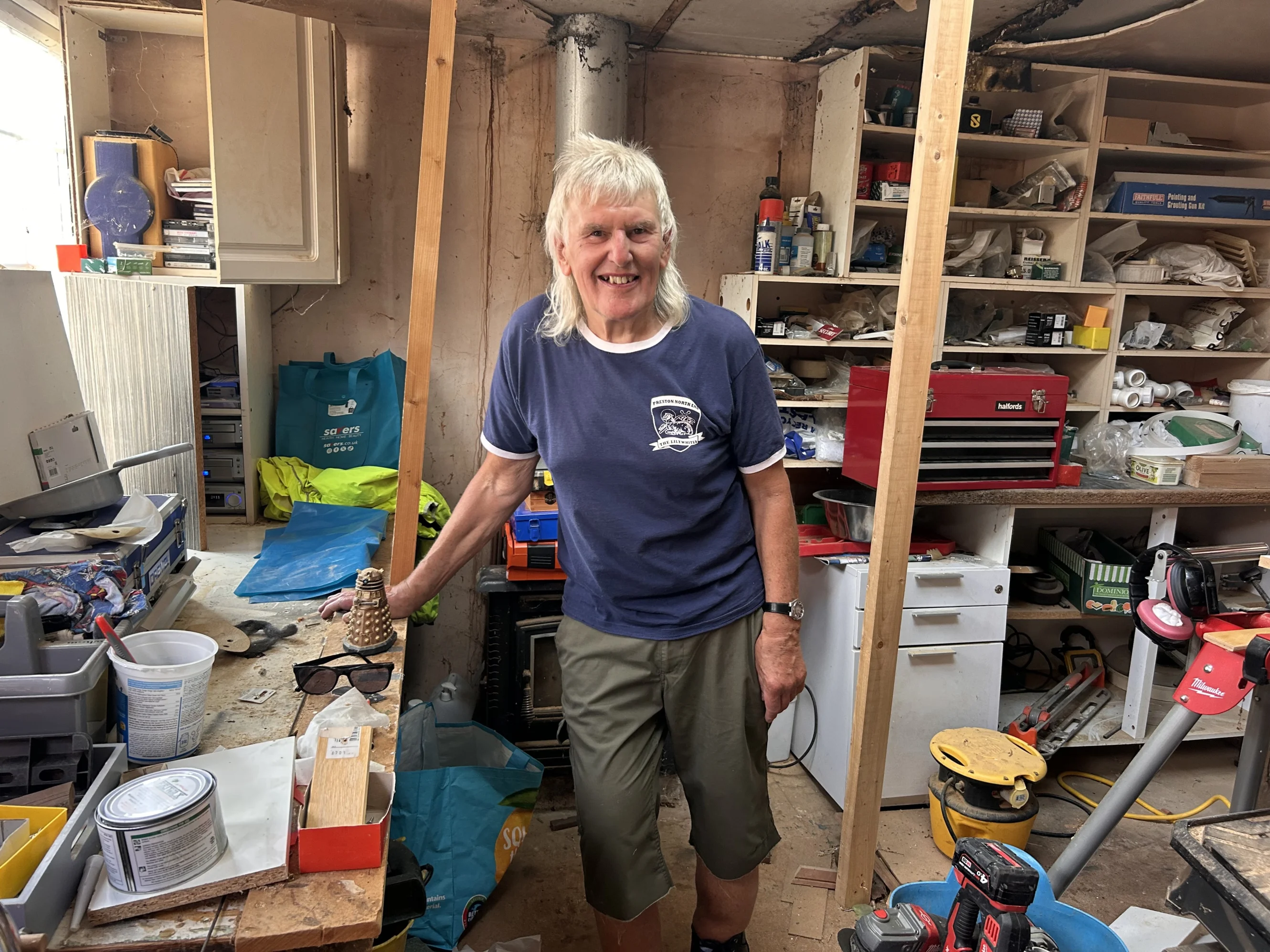 Martin standing in 'The Hive' with his mini Dalek