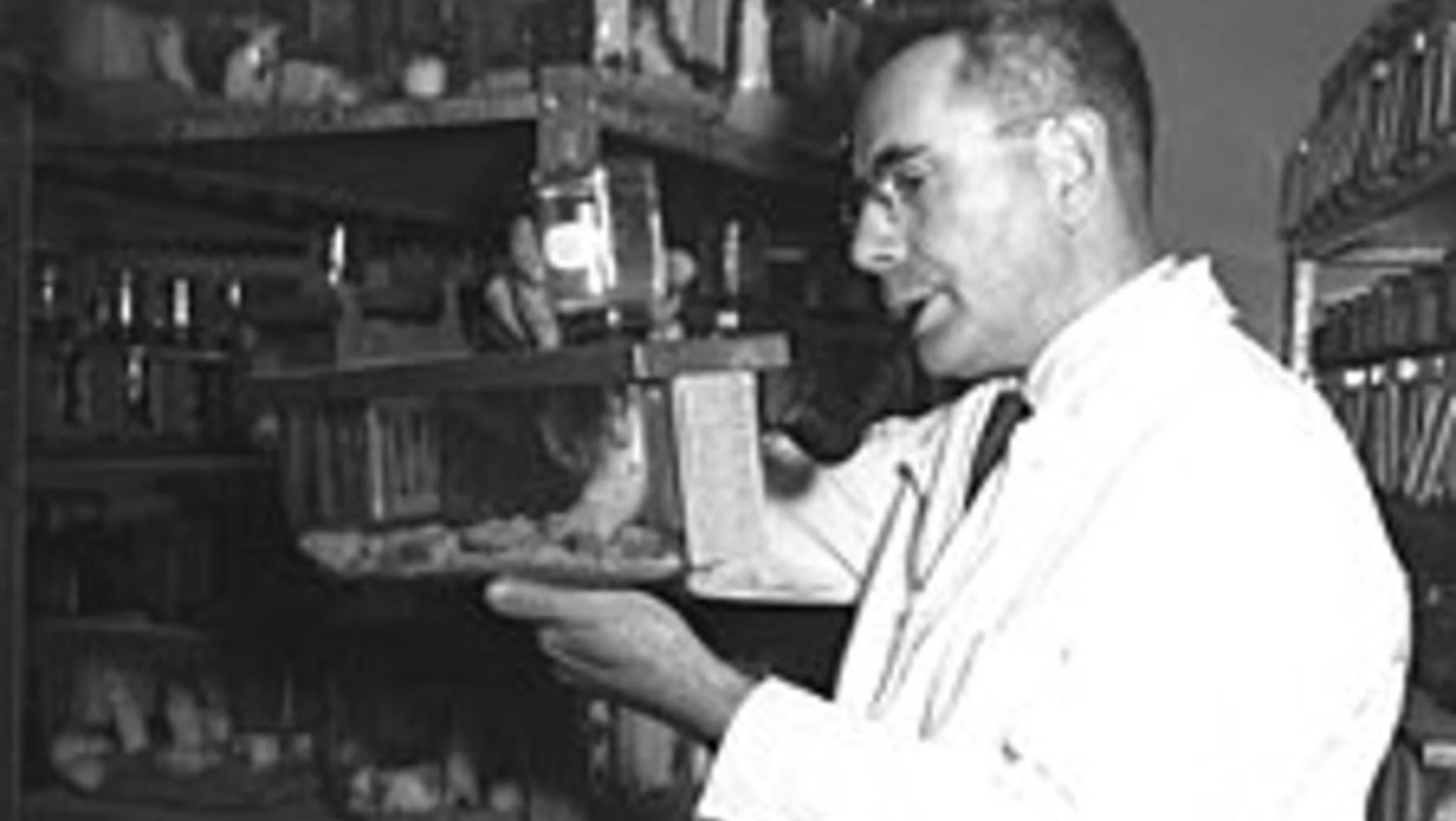 Black and white photograph of a researcher.