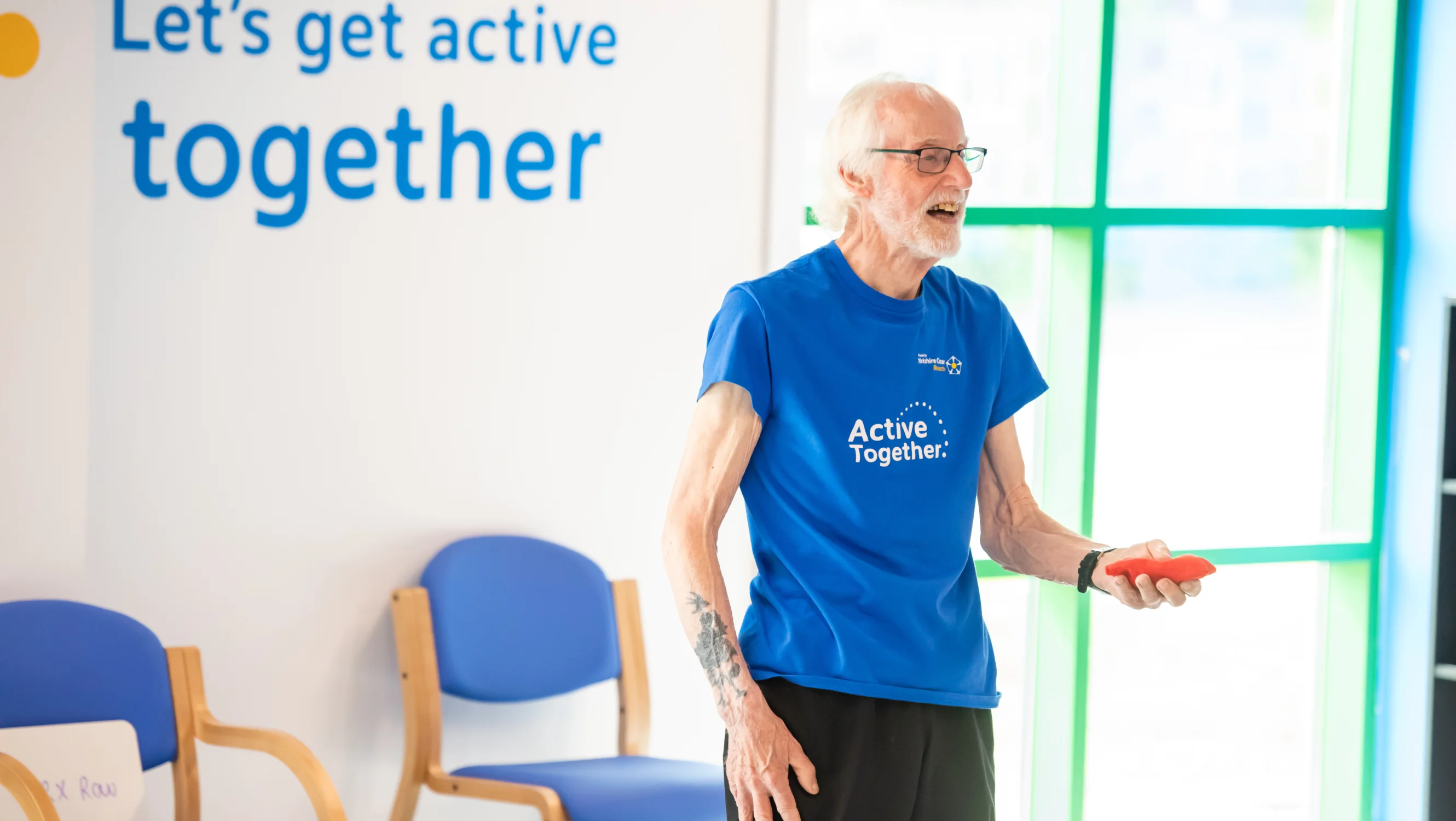 Pete Skinner completing his exercises in the Active Together studio