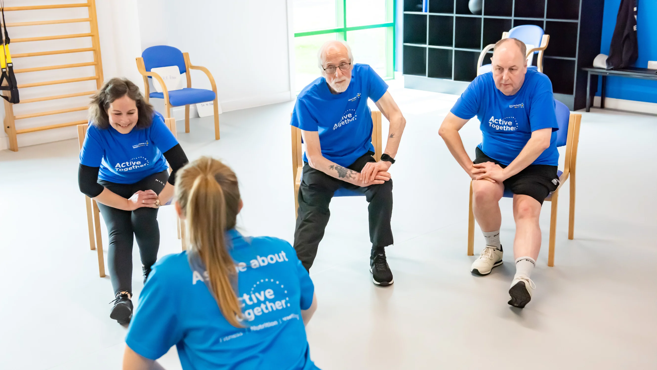 Pete alongside other Active Together members in their group exercise sessions