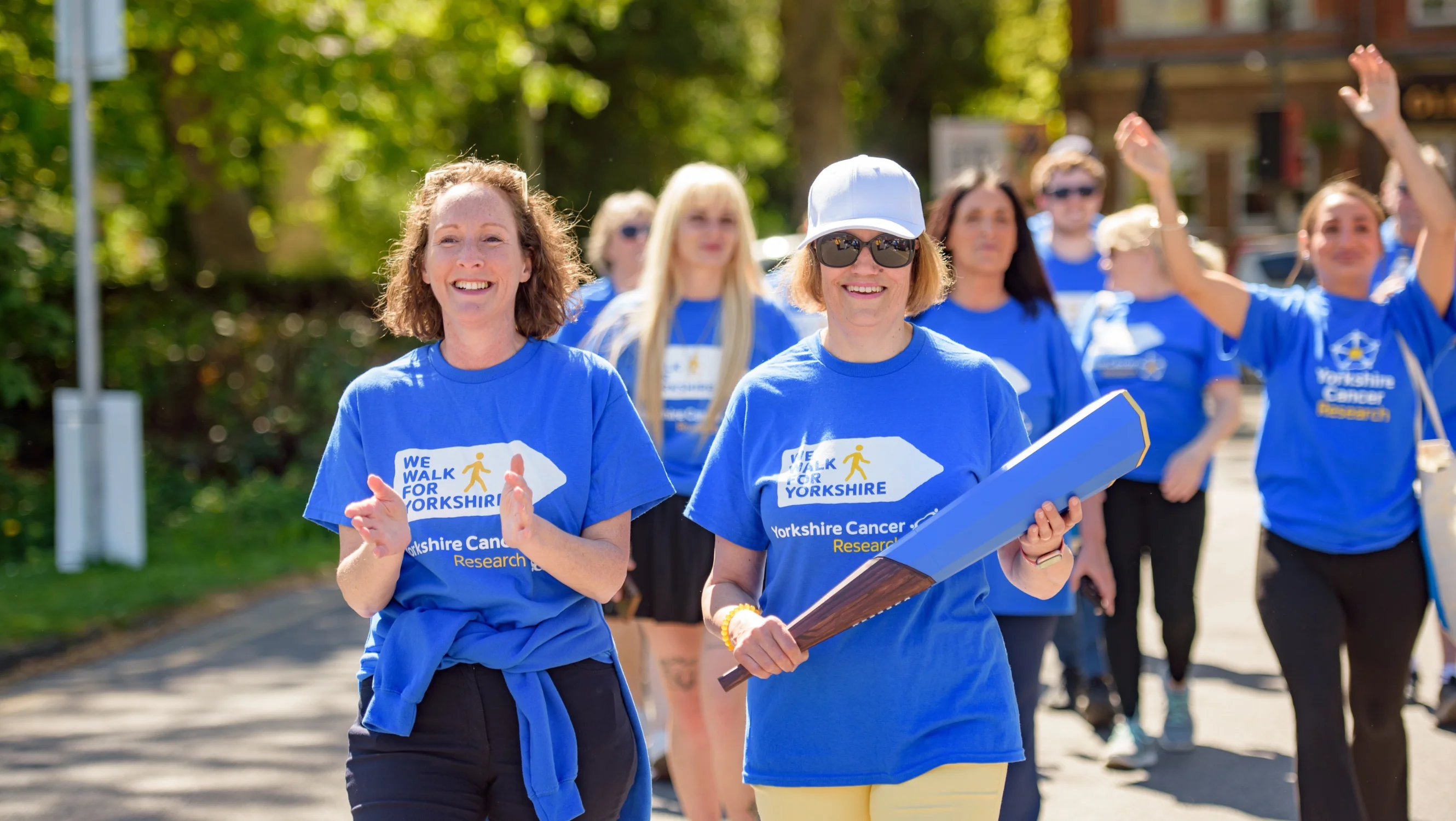 The baton bearers walking together