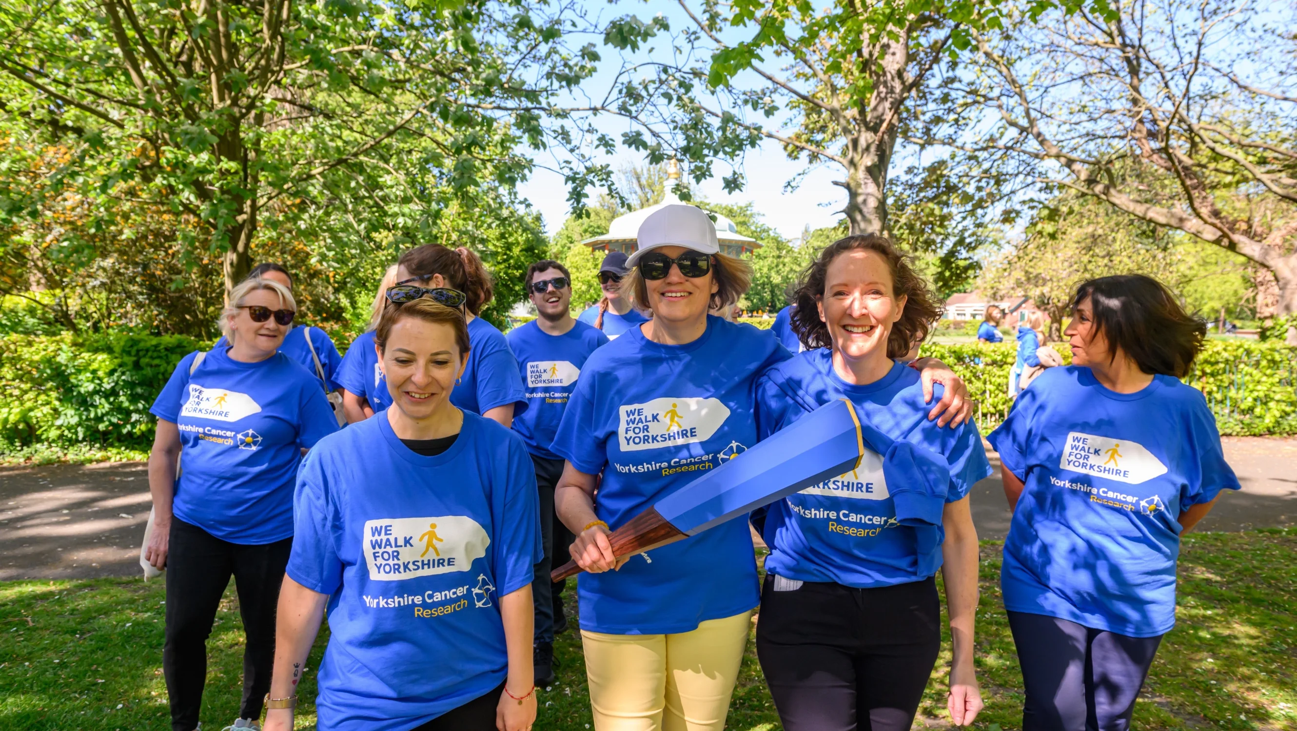 The baton bearers walking together