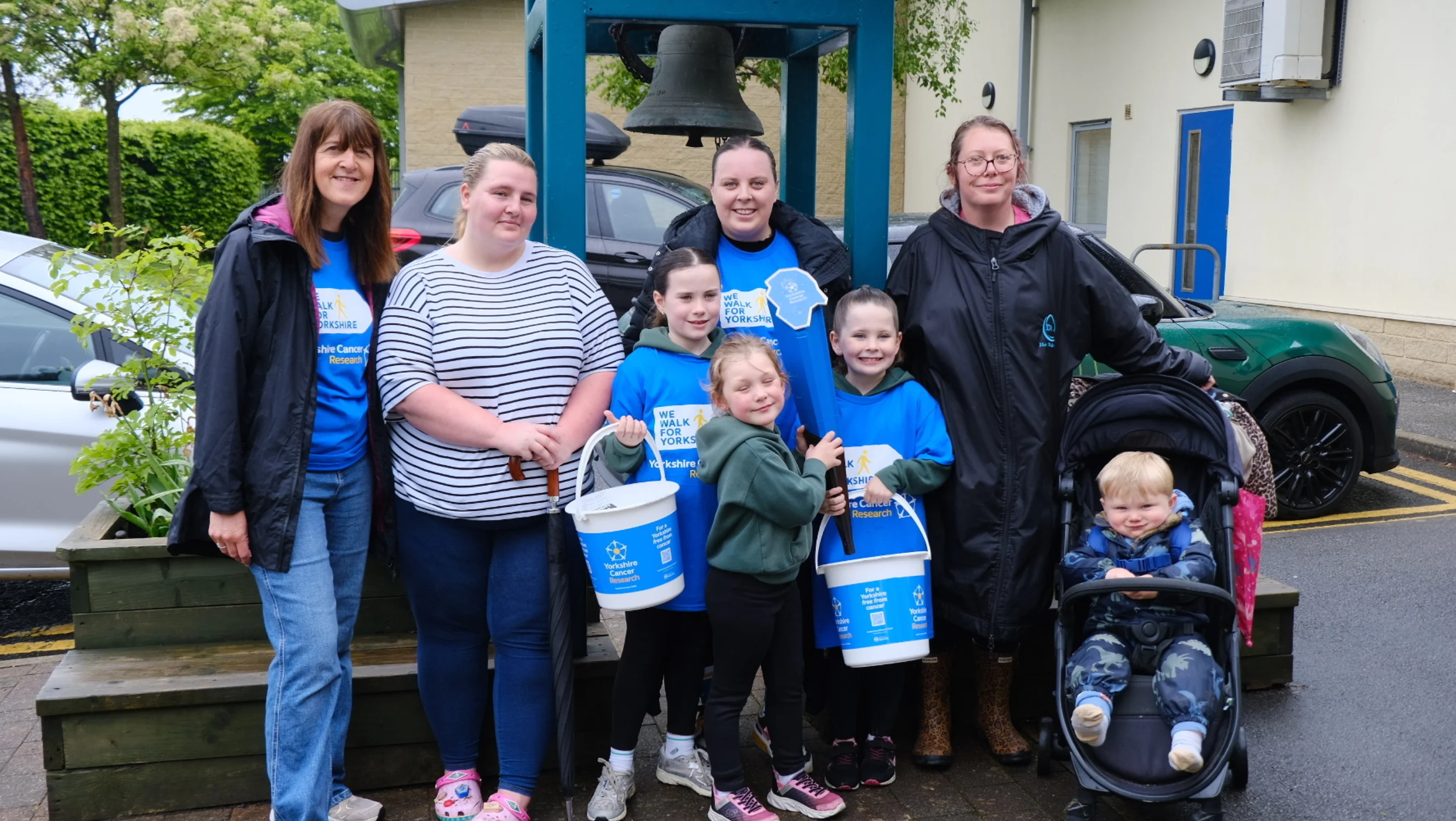 Karen, Jade and family ready for their walk