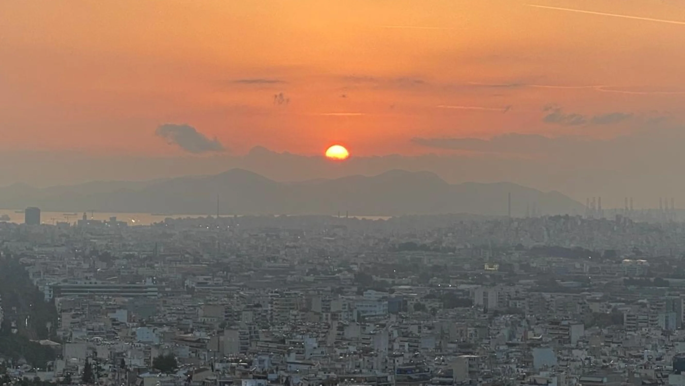 A sunset over Athens
