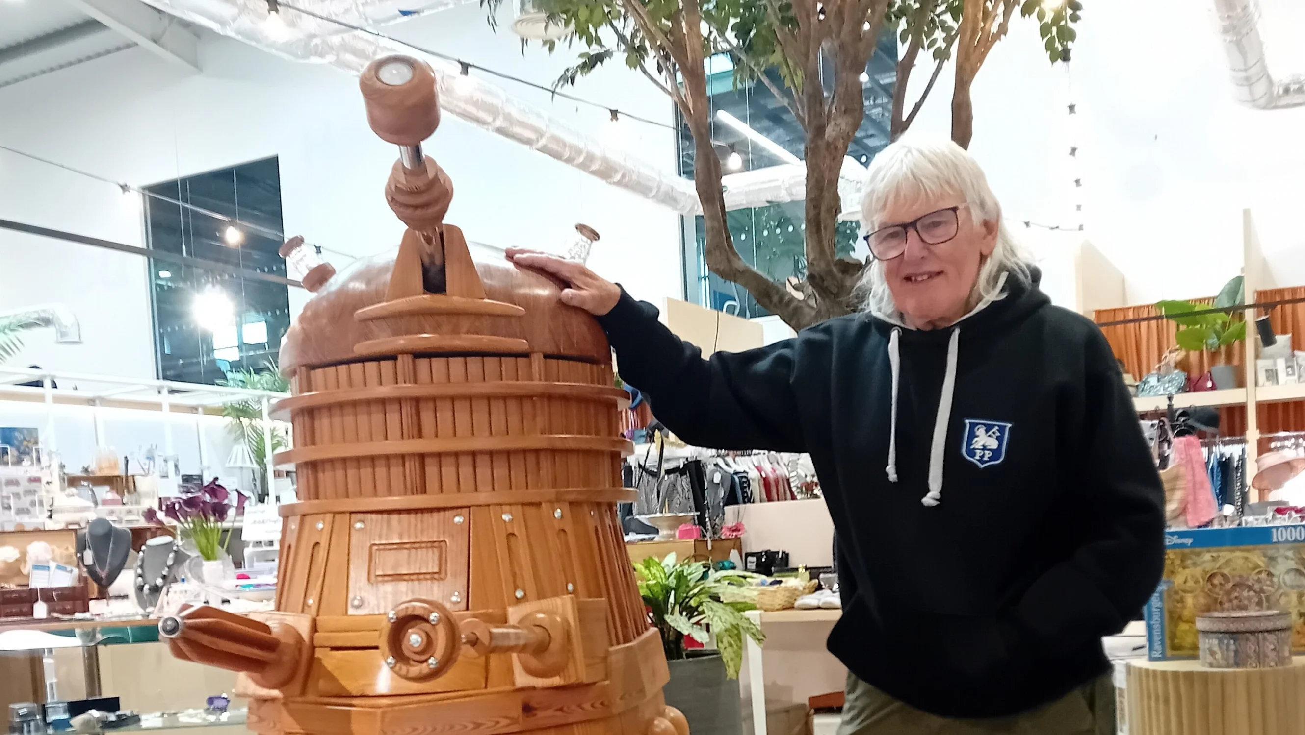 Martin standing next to the Dalek