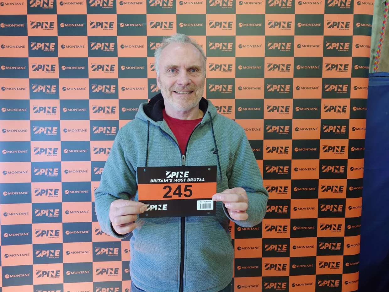 Dave Stephenson holding his race card