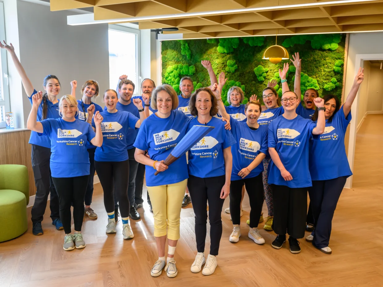 Group of Active Together team, members and people with cancer together for a photo at the Active Together centre in Hull