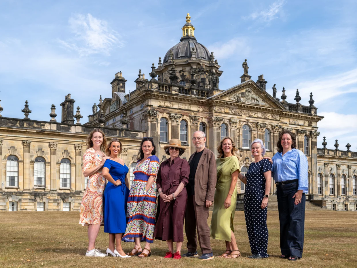 From left to right - Rebekah Jerram, Briony Harford, Charlotte Lloyd-Webber, Victoria Howard, the Hon. Nicholas Howard, Joe Rookie, Jane Nordli, Rosie Hepplewhite